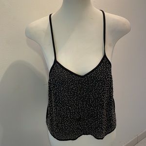 Twentyfourseven Black Embellished Top, Size XS